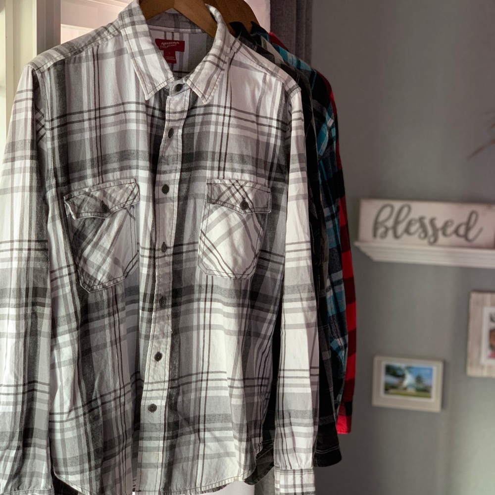 Flannel button up T-shirt